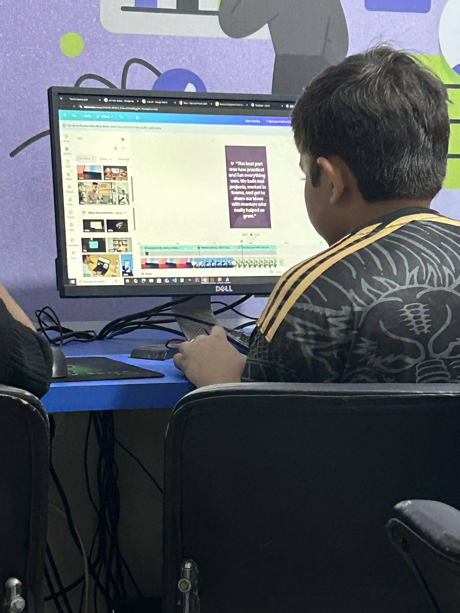 Student in computer course